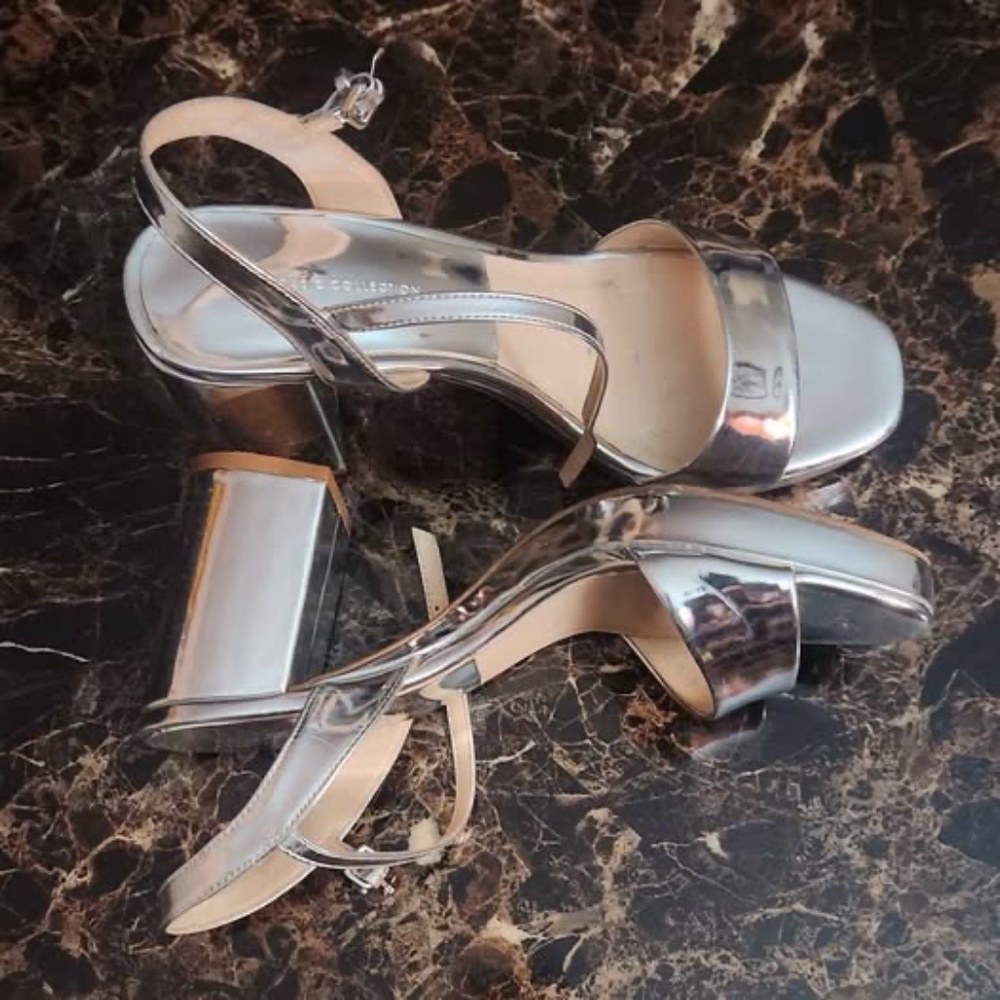 Zara Basic Collection Silver Slingback Heels - image 2